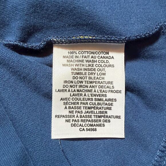 NWOT Yellow Label Co Crop Length Crewneck Cotton Sweatshirt Blue - Size XS - Picture 4 of 8